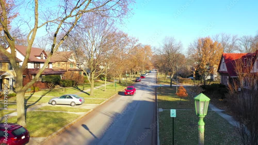 Aerial Street View of Homes in a Suburban Neighborhood Aerial Street View of Homes in a Suburban Neighborhood