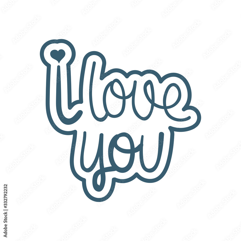 Isolated i love you text line style icon vector design Isolated i love you text line style icon vector design