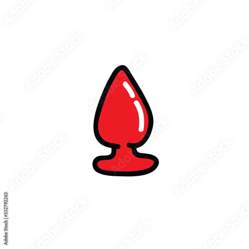 anal plug doodle icon, vector illustration