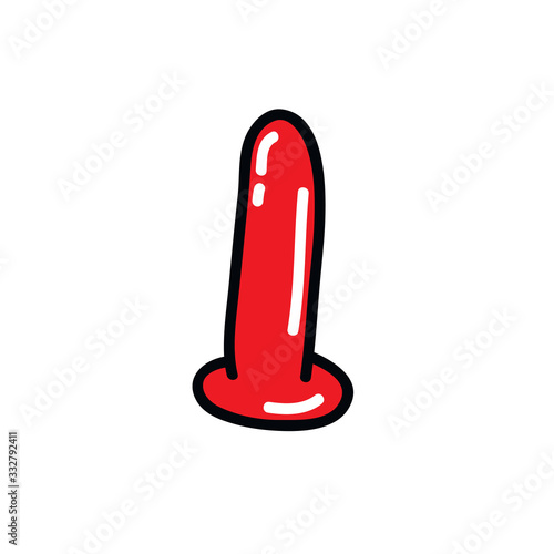 dildo sex toy doodle icon, vector illustration