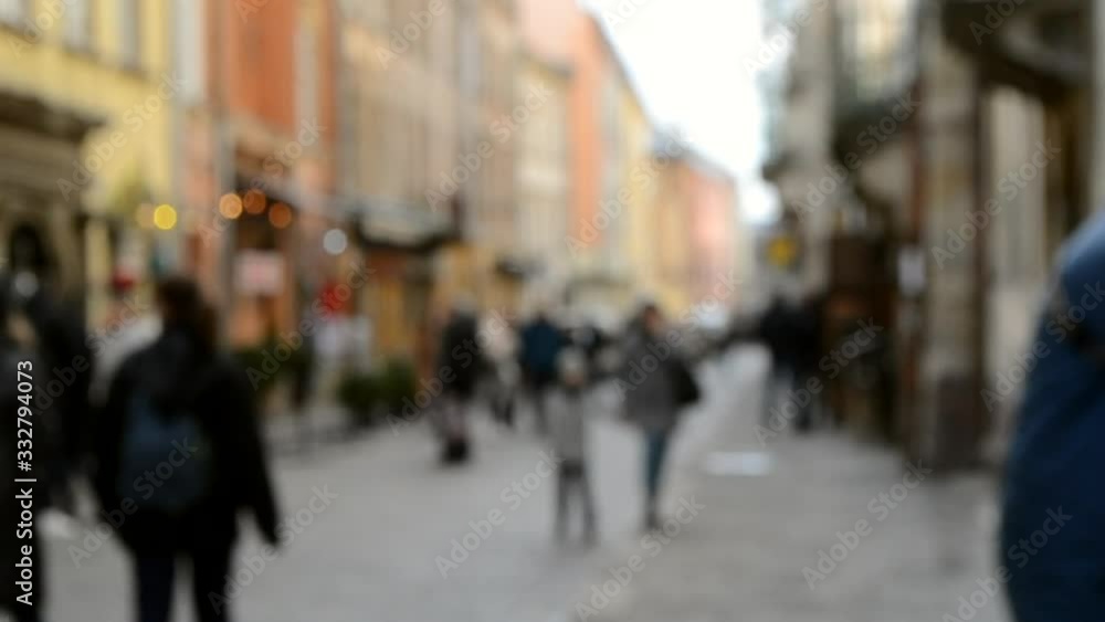 Blurred Background of many people on street square city town. Blurred Background of many people on street square city town.