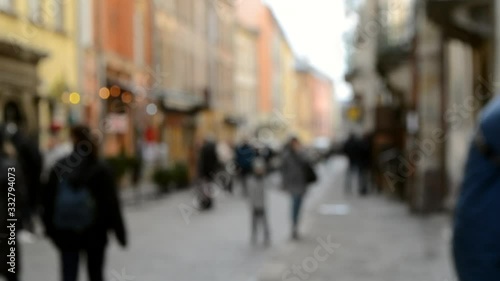 Wallpaper Mural Blurred Background of many people on street square city town. Torontodigital.ca
