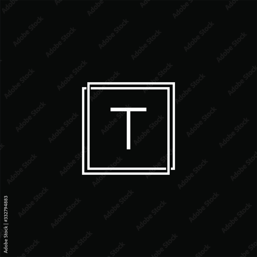 T letter logo initial idea design vector illustration template. Typography, business premium