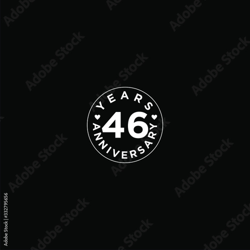 46 years anniversary design template. Anniversary vector and illustration. 25th logo. Company, ceremony.