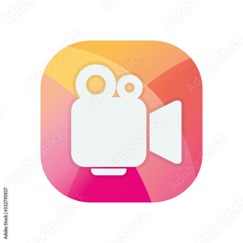 videocamera block flat style icon vector design