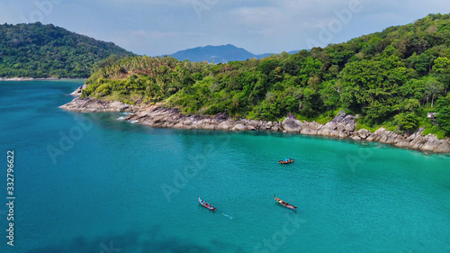 Aerial view of beautiful tropical beach in Thailand