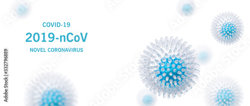 Quadro em tela Image of flu COVID-19 virus cell