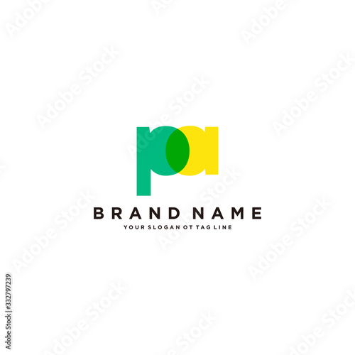 letter PA logo design vector