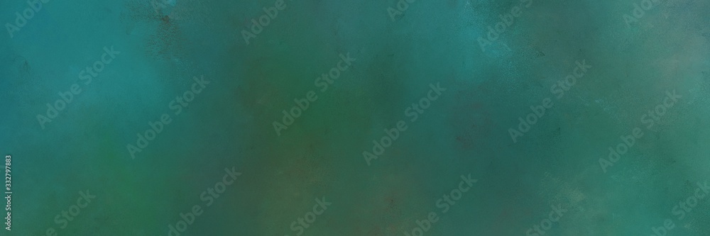 vintage abstract painted background with dark slate gray, blue chill and teal green colors and space for text or image. can be used as horizontal background texture