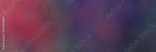 very dark magenta, dark moderate pink and very dark blue colored vintage abstract painted background with space for text or image. can be used as horizontal header or banner orientation