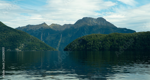 Mountains at the fjord Doubtful Sound New Zealand