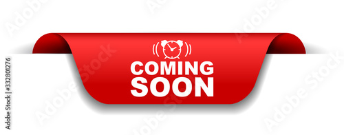 red vector illustration banner coming soon