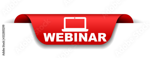red vector illustration banner webinar