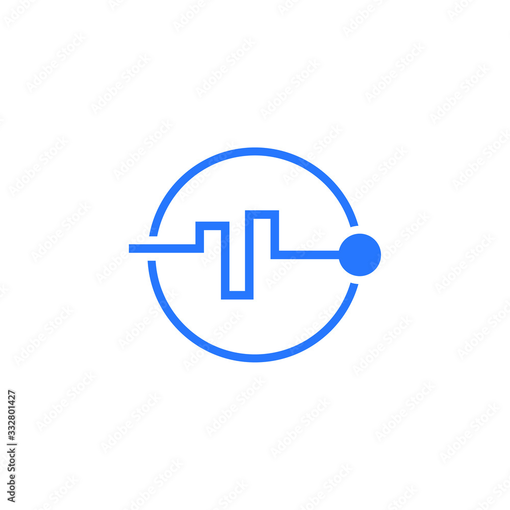 Vector technology icon. Electric circuit logo. Stock illustration Vector technology icon. Electric circuit logo. Stock illustration