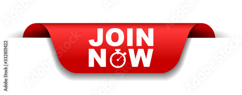 red vector illustration banner join now