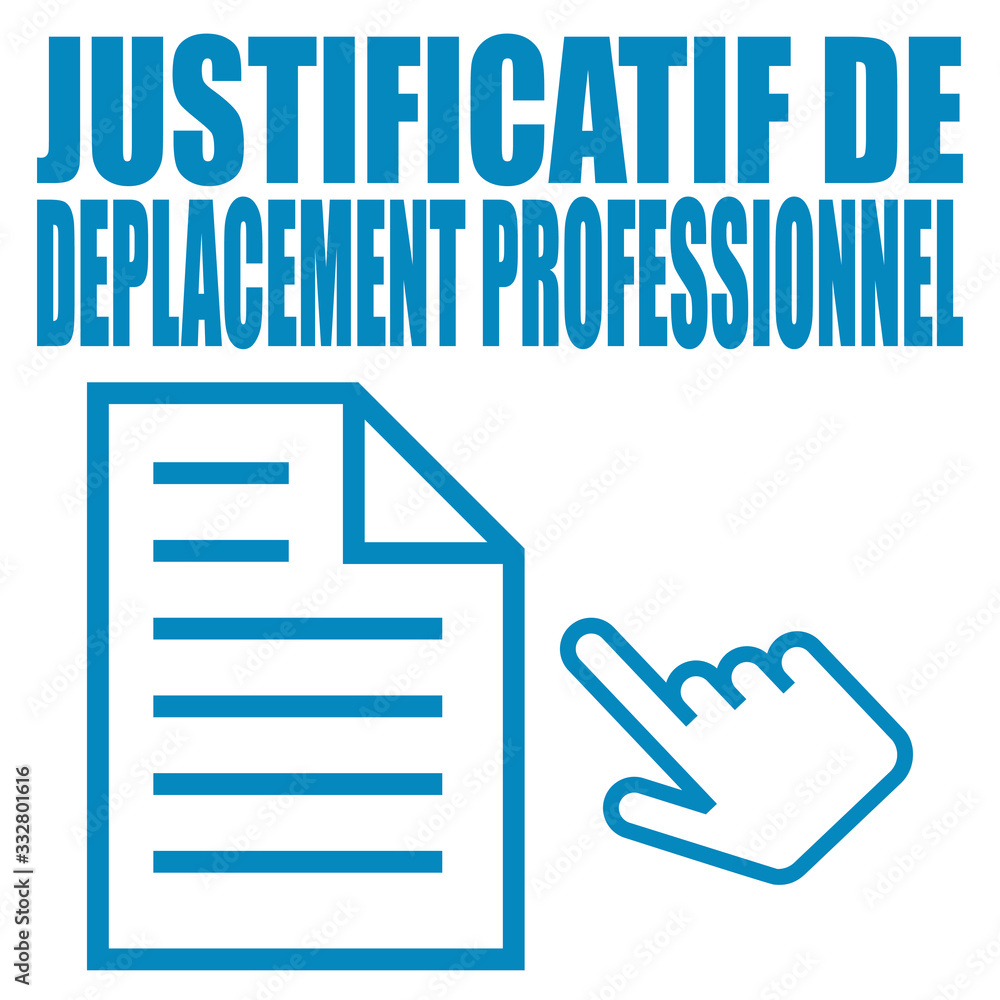 Justificatif De Déplacement Professionnel. Stock Vector | Adobe Stock