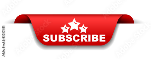 red vector illustration banner subscribe