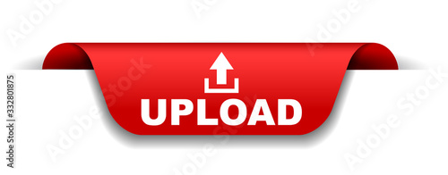 red vector illustration banner upload