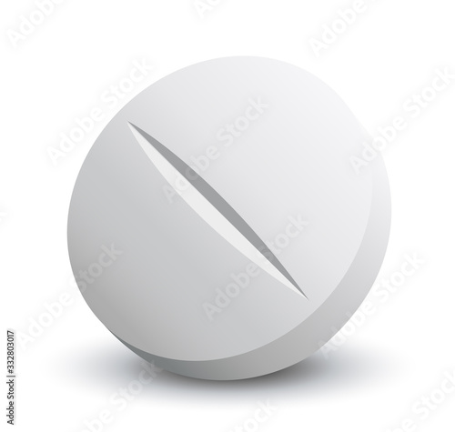 White red pill. Vector illustration