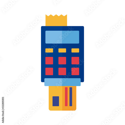 credit card with voucher payment online flat style
