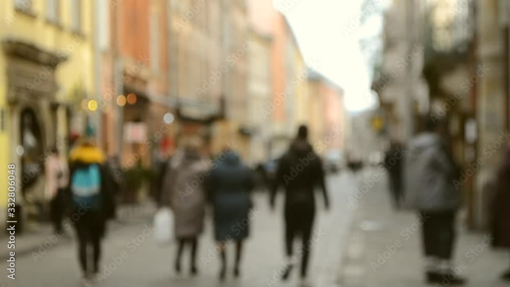 Blurred Background of many people on street square city town. Blurred Background of many people on street square city town.