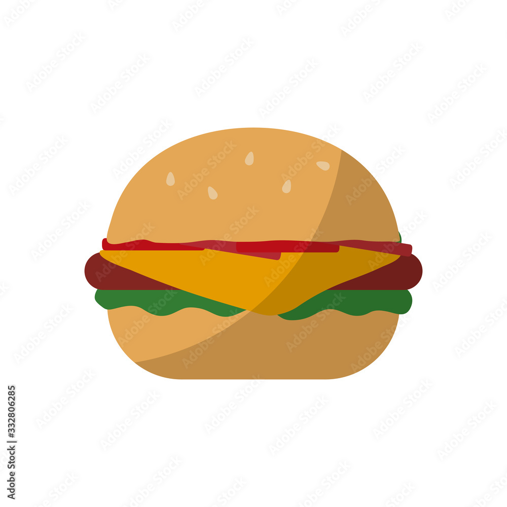 Isolated hamburger flat style icon vector design Isolated hamburger flat style icon vector design