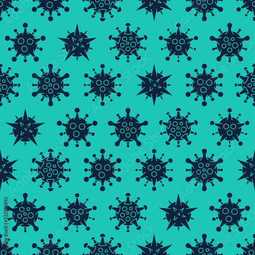 Coronavirus seamless pattern. Different Kinds of Viruses. Bacteria Biology Organisms Seamless Pattern. Medical Genetics Bacteriological Microorganism. Covid-19 Flat Vector Illustration