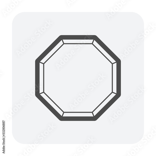 Block paving vector icon or brick paving. Architectural material for exterior. Construction or lay on ground at outdoor to create road, street, pavement, sidewalk, floor, path, footpath and walkway.