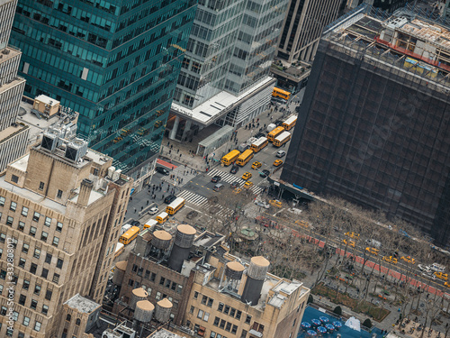 Luftbild von Straßenkreuzung in New York