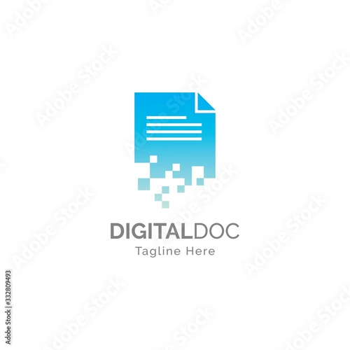 Digital document logo illustration  design vector template