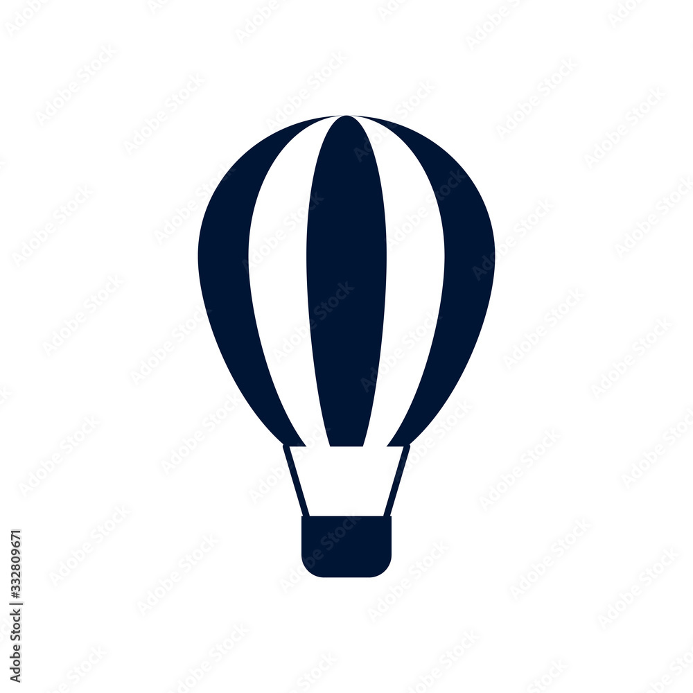 Isolated hot air balloon silhouette style icon vector design Isolated hot air balloon silhouette style icon vector design