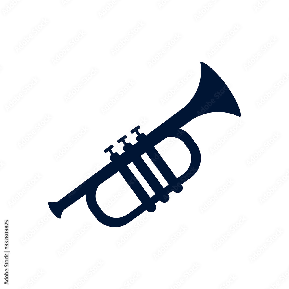 Isolated trumpet silhouette style icon vector design Stock Vector