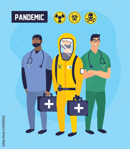 doctors group with pandemic caution signals
