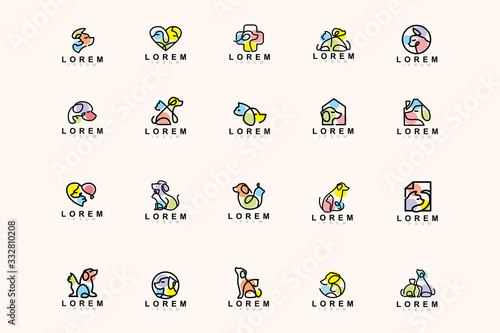 pack of pets logo icon illustration