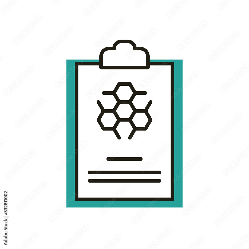 Isolated chemistry document half line half color style icon vector design Isolated chemistry document half line half color style icon vector design