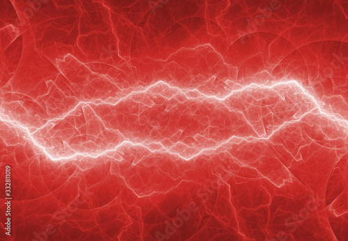 Red lightning, abstract electrical background