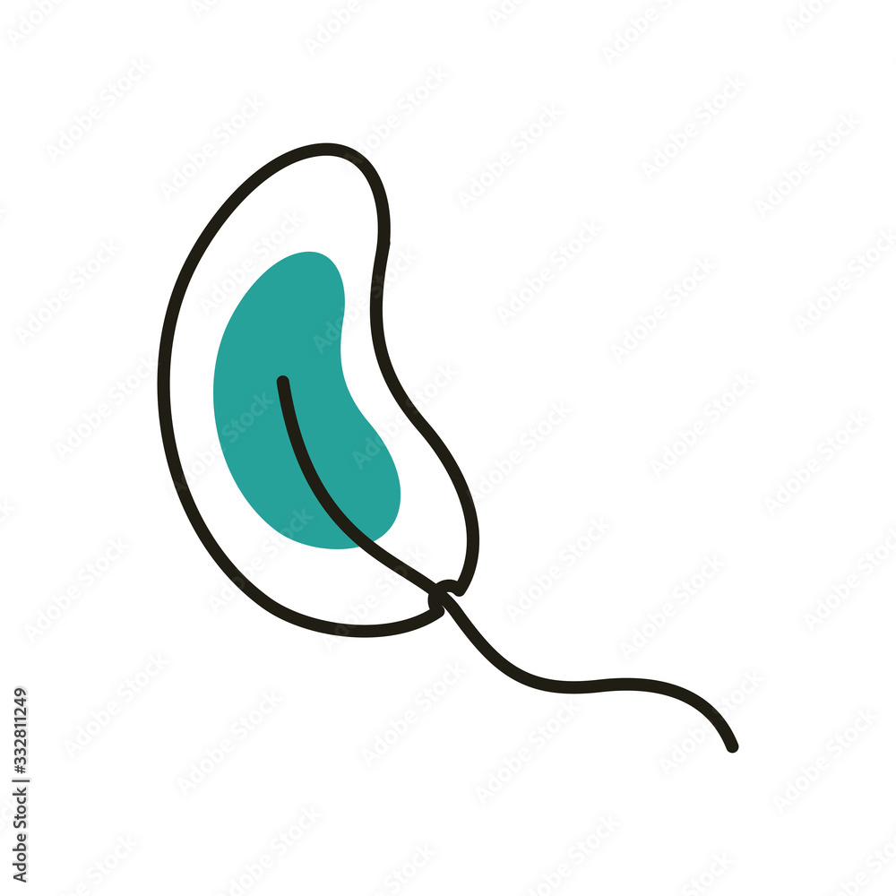 Isolated virus with tail half line half color style icon vector design Isolated virus with tail half line half color style icon vector design