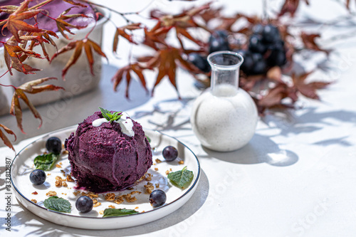 Grape Nice Cream with vegan cream photo