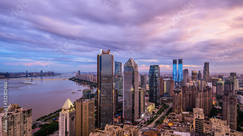 Photography new york city skyline at sunset