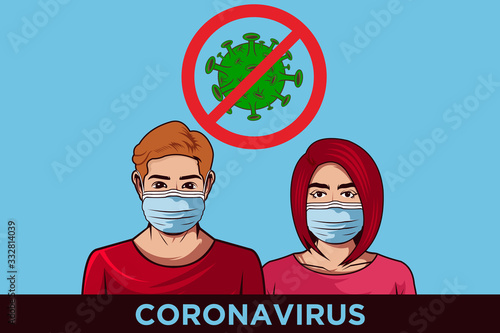 Vector illustration fight against covid-19 virus or coronavirus.