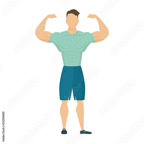 young strong man athlete character