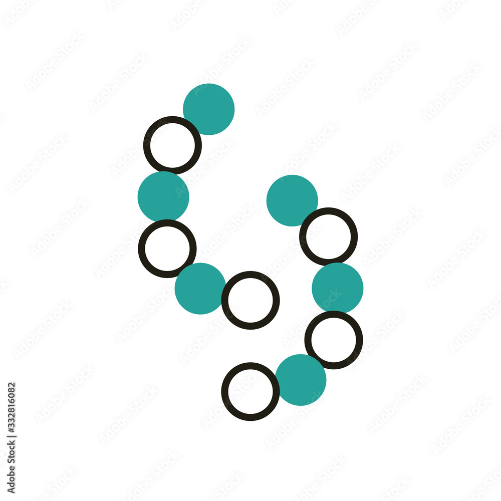 Isolated virus with spheres half line half color style icon vector design Isolated virus with spheres half line half color style icon vector design