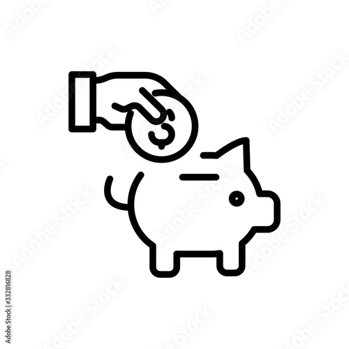 Simple piggy bank line icon.