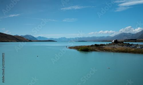 Lake Tekapo and mountains in New Zealand