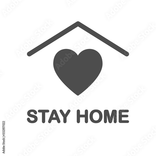 Stay Home icon. Staying at home during a pandemic print. Home Quarantine illustration.