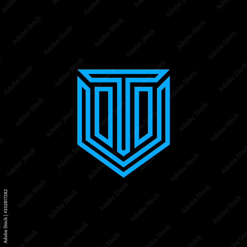 Shield logo concept with the initial letter T. Shield logo concept with the initial letter T.