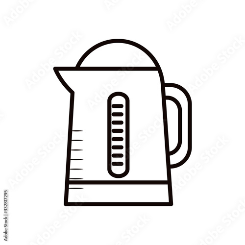 Isolated coffee kettle line style icon vector design