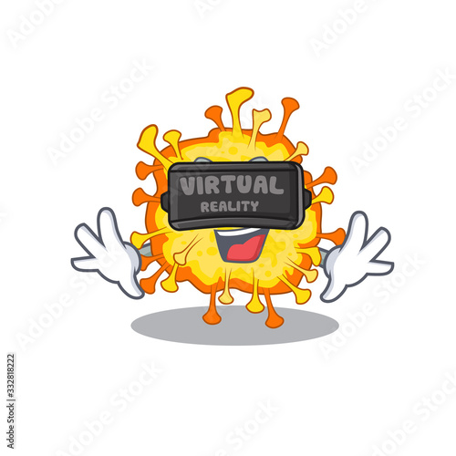 A picture of minacovirus character with Virtual reality headset