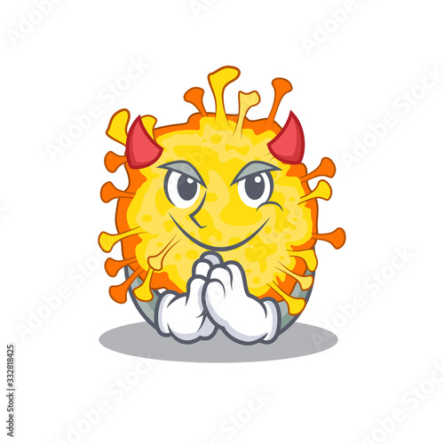 A picture of minacovirus in devil cartoon design