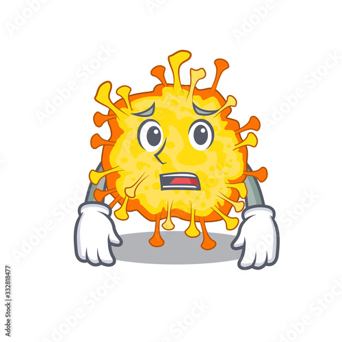Cartoon picture of minacovirus showing anxious face